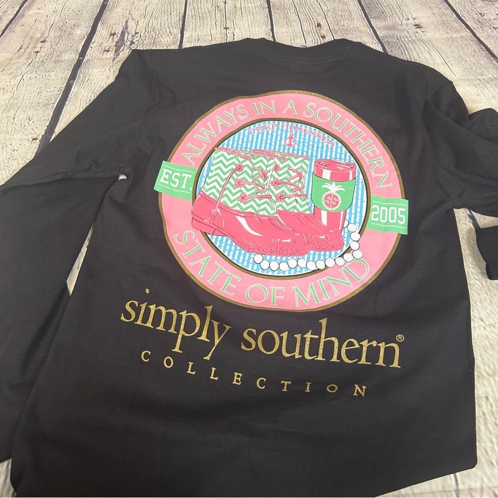 Simply Southern state of mind black long sleeve t-shirt - Picture 4 of 11